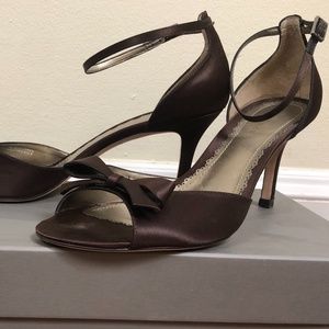 Ann Taylor Chocolate Brown satin heels